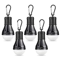 Flintronic 5 Stücke Campinglampe, LED Camping Lampe LED Camping Laterne Zeltlampe Glühbirne , Camping Licht mit Karabiner, Notlicht , Camping Lampen für Abenteuer, Angeln, Stromausfall Wasserdicht