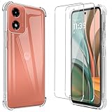GL CASES Kit Capa Case Compatível Capinha Para Motorola Moto G05 Anti Impacto Reforçada Silicone Transparente Flexível + Pelicula De Vidro Temperado 3D 9H