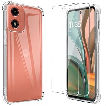 GL CASES Kit Capa Case Compatível Capinha Para Motorola Moto G05 Anti Impacto Reforçada Silicone Transparente Flexível + Pelicula De Vidro Temperado 3D 9H