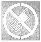 Lioninox Pictogramme INOX - tèléphone Portable Interdit 120 x 120 mm