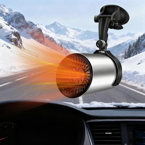 Image of 2-in-1 Portable Car Heater Cooling Fan,12V Car Heaters for Vehicle,Car Defroster Windshield Heater with 360° Rotation Base for SUV RV Trucks