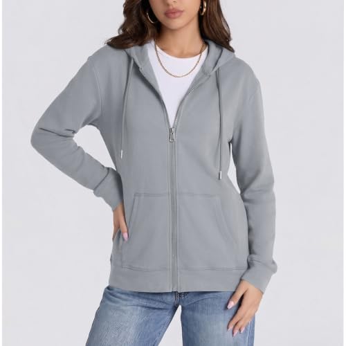 Image of Witsmile Zip Up Hoodie Women Oversized Sweatshirt Long Sleeve 2026 Fall Outfit Lightweight Jackets Workout Clothes