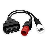 Obd2 Cable Connector for Yamaha 3pin+Euro5 6pin 2 in 1 Motorcycle Obd Scanner adapter Work with Many Motorcycle Diagnostic Tool for Yamaha 3 Pin Honda 6 Pin to 16Pin Cable Compatible with Moto Scanner