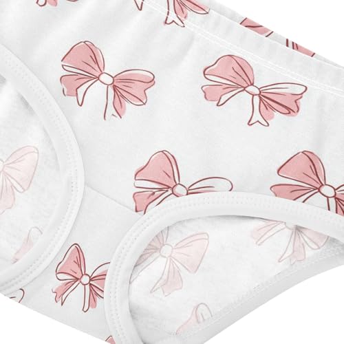 Wusikd Pink Bow Girls' Underwear Cotton Girls Briefs Soft Toddler Underwear 2T4