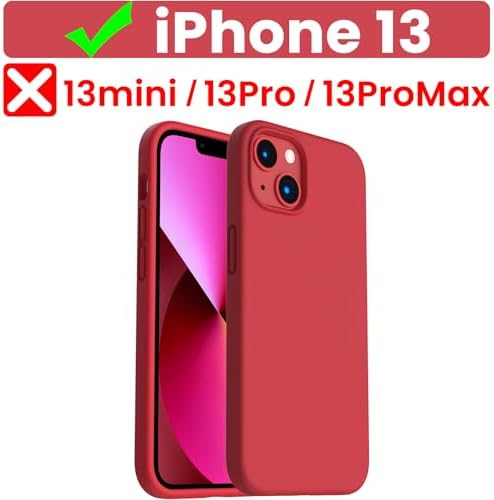 ORNARTO Shockproof Liquid Silicone Designed for iPhone 13 Case Gel Rubber Full Body Protection Anti-Shock Cover Case Drop Protection 6.1inch-White