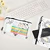 Gredecor Binder Pencil Pouch 3 Ring Happy Anime Face Eyes Zipper Pencil Pouches Case 2 Pack Clear Binder Organizer for School Office - Image 4