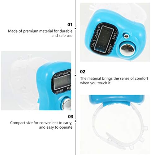 BESPORTBLE Tally Counter - 10Pcs Finger Counter Digital, Digital Hand Sports Counter Electronic Finger Counter Clicker Mechanical Click Counter (Random color)