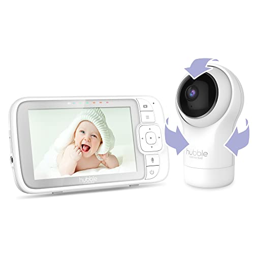 Hubble Nursery View Pro 5" Inch Video Baby Monitor with Remote Pan, Tilt & Zoom, Room Temperature Sensor, Two Way Talk
