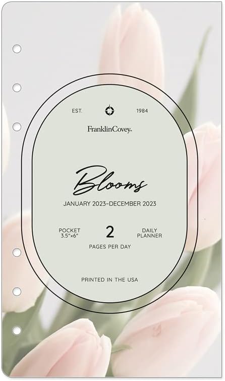 FranklinCovey - Pocket Blooms Two Page Per Day Ring-Bound Tabs - Jan 2023 - Dec 2023