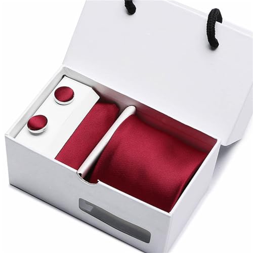 Set de corbata para hombre con pañuelo y gemelos miniatura 2