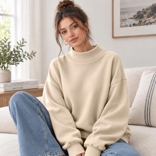 yakyamgi Oversized Mock Neck Sweatshirt Women 2026 Winter Casual Pullover - image 3