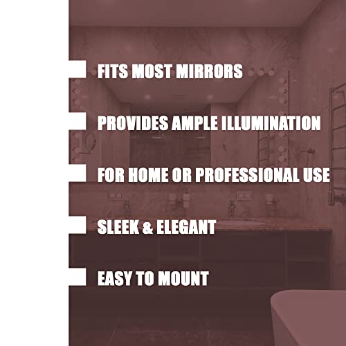 Dysmio Lighting Eight Light Vanity Strip - Hollywood Style Mirror Fixture with Chrome Plates – Salon-Grade Accessories for Bedroom, Bathroom, Dressing Room, Makeup Studio - 48 x 4.25 Inches - Thumbnail 6