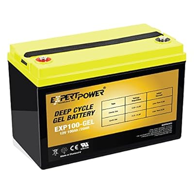 ExpertPower Deep Cycle Gel Battery - 12V 100Ah Rechargeable Solar Battery for Solar Panel System, RV, House, Trolling Motor, Marine, Boat