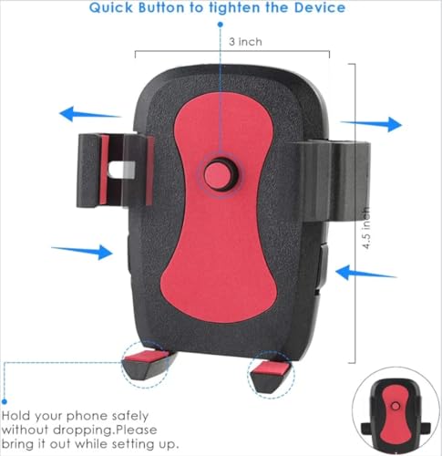 Image of Carlite Mounted Mobile Holder with 360 Rotation, AC Vent Mount, One Touch Lock, Strong Grip, Shockproof, Compatibility to Major Brands Mobiles, for Car, SUV and Truck, Black