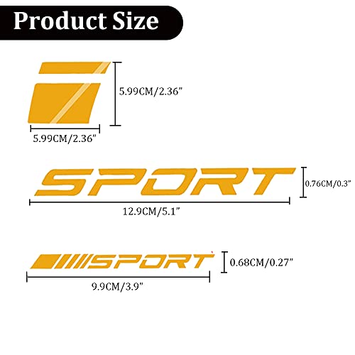 Image of Pincuttee 14pcs Car Decal Stickers,Wheel Rim Decal Sticker,Sport Logo Reflective Stickers,Sport Emblem Car Rear Bumper Sticker,Rear Mirror Decals for All Vehicles(Yellow,14PCS)