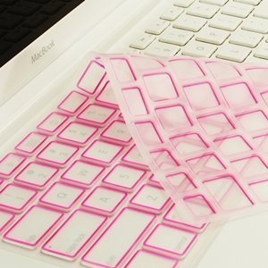 Top Case Pink Silicone Keyboard Cover Skin Compatible with MacBook 13