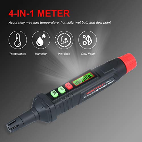 Cuculo 4 em 1 psicrômetro digital portátil termo-higrômetro mini-caneta para medidor de temperatura