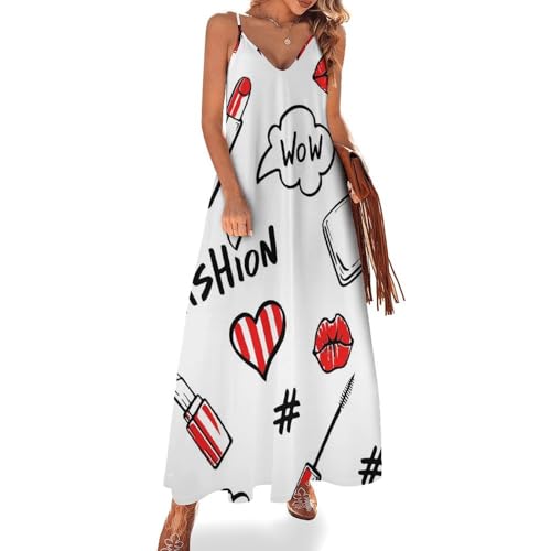 Robe longue pour voyages et plage la maxi robe d'été rouge à lèvres