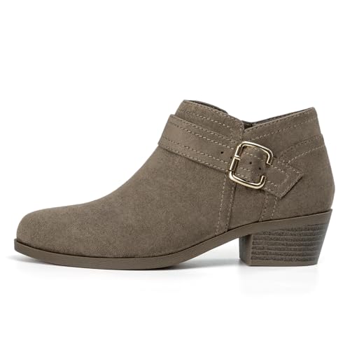 Image of Athlefit Women's Chunky Low Heel Short Ankle Boots