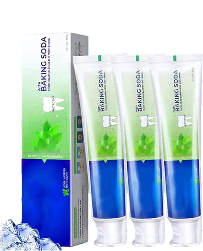 EXQST Dentifricio al bicarbonato di sodio, dentifricio sbiancante, menta, denti sbiancati, alito fresco