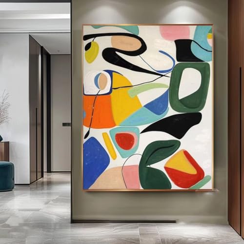 Tableau abstrait sur toile coloré AEFOUU 60x70 cm pour décoration moderne