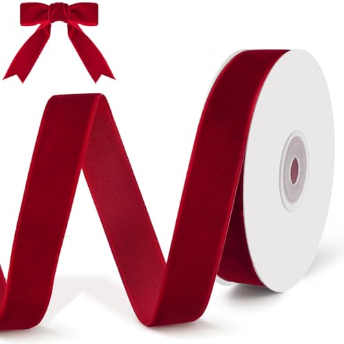 qingmeng 9m Samtband Rot, Satinband 20mm Geschenkband Breit...