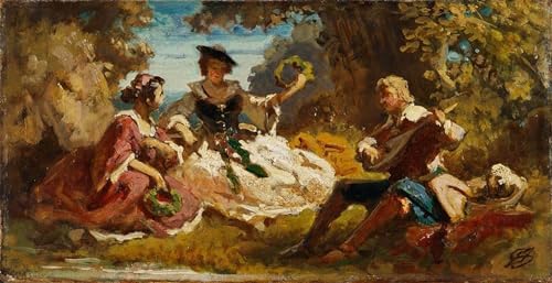 Cuadro en lienzo Carl Spitzweg la ricompensa pintura famosa artística 60x90cm