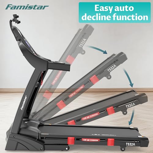 Image of Treadmill with Auto Incline, Running Machine for Home, 4.5HP Folding Treadmill 10mph, 300lbs Capacity, 64 Programs, Free Course, LCD Display,Home&Office