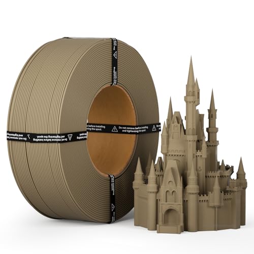 マットPLA 補充フィラメント 1.75mm ブラック 1kg スプールレス設計 寸法精度±0.02mm 繰り返し使用可能スプール対応 3Dプリンター用 茶色
