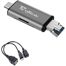 SD Card Reader, Storage Expansion OR File Transfer KIT for FIRESTICKS, Media Devices, Gaming Systems, 3-in-1 USB 2.0 / USB C/Micro USB Card Reader - SD Card, Micro SD, Includes OTG Cable