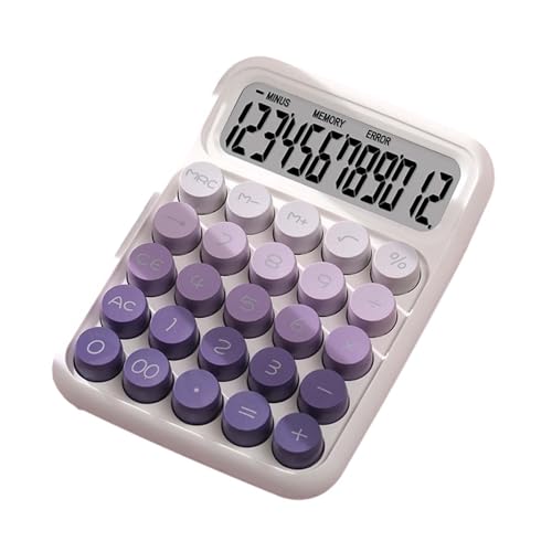 Calcolatrice con interruttore meccanico portatile per calcolo numerico di base robusto gradiente 16 x 11.5 x 3 cm viola