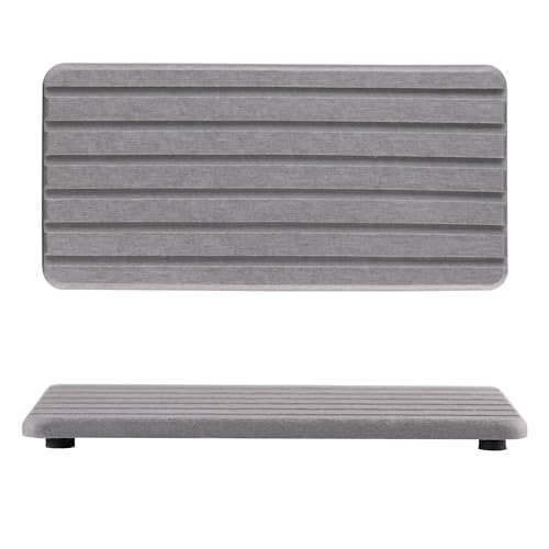 NiuYichee 2 PCS Water Absorbent Diatomite Coasters Rectangle, Grooved Design, Water Absorbing Stone Used for Hand Soaps & Plants & toiletries in The Modern Home