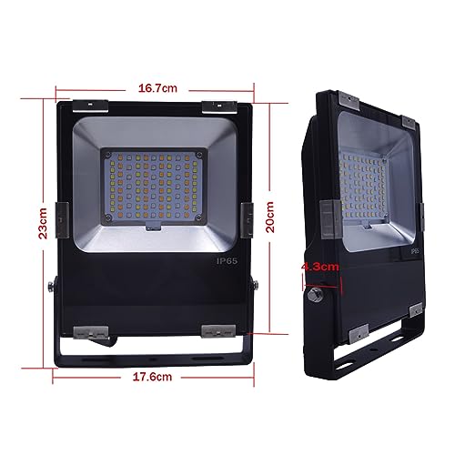Projecteur LED RGB CCT Étanche Connecté par Application et Commande Vocale