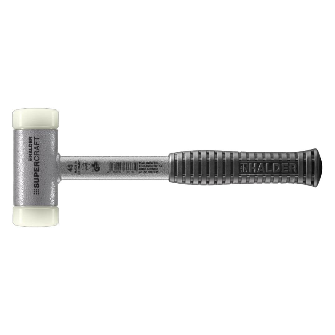 Halder 3377045 Nylon Mallet with Anti-Slip Grip, Multi-Colour, 45 mm