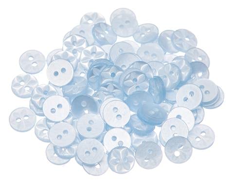 Simply Sew Crafty™ - 100 x Star Baby Buttons - 11mm, 14mm or 17mm - Pink Blue Lemon Mint White Lilac Cream (Pale Blue, 14mm)