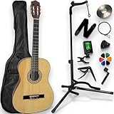 AMROVA - Pack Guitare Classique 4/4 Droitier + Support Pied + Housse Sac à Dos + 11 Access...