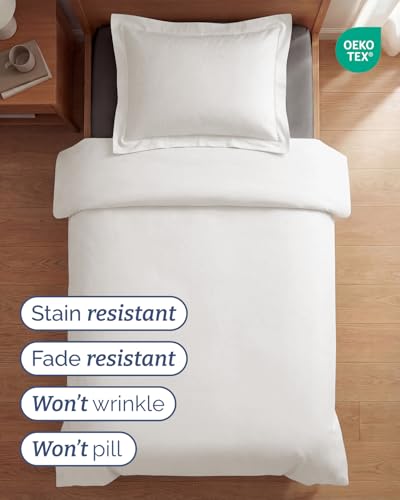 Image of Duvet Cover Twin /Twin XL Size Set - Extra Soft Twin /Twin XL Duvet Cover 68 inch x 90 inch with 1 Pillow Sham for Women, Men, Kids & Teens - Easy-Care & Fade Free with Zipper Closures & Ties (Antique White)
