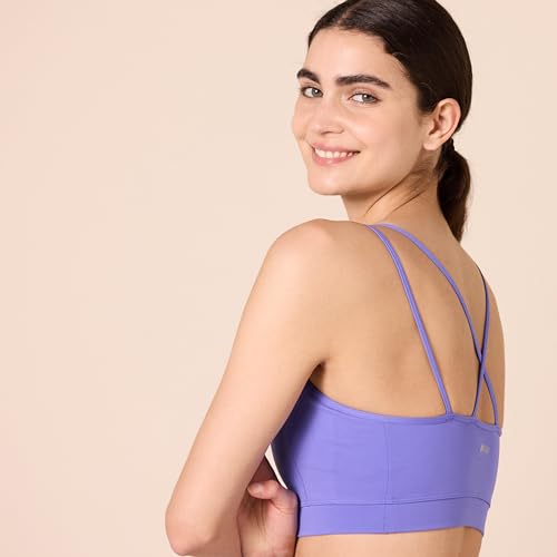 Image of Amazon Essentials Women's Comfy Padded Sports Bra, Active Sculpt Strappy Back, Removable Pads, Moisture Wicking
