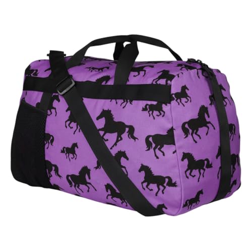 AWST Int'l Lila Silhouette Horse Duffle-Purple2