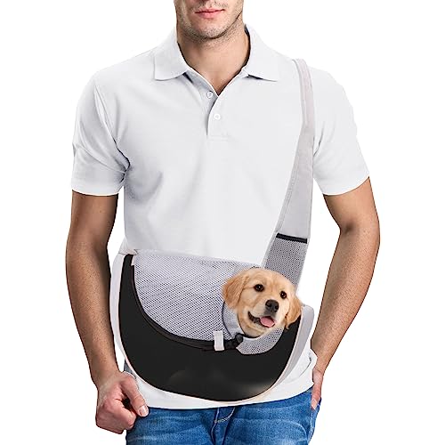 PETCUTE Borsa a Tracolla per Gatti Cani,RegolabileTrasportino per Animali per Esterno con Tasca,Regolabile Borsa da...