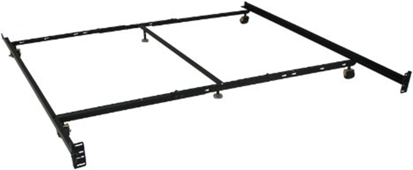 HomeStock Modern Muse Low Profile Lev-R-Lock Bed Frame Twin/Full/Queen/Cal King/E. King with 6 Legs - 72" L x 5.5" W x 3.25" H, Adjustable, Coffee Color
