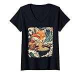 Photo Gallery donna kawaii fox ramen anime giapponese manga noodles maglietta con collo a v Photo Gallery donna kawaii fox ramen anime giapponese manga noodles maglietta con collo a v