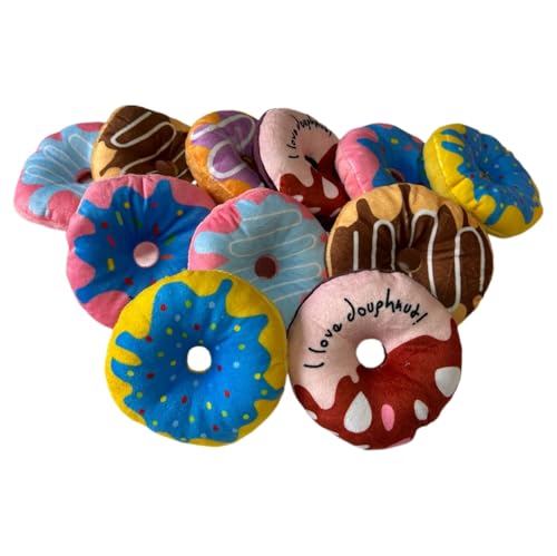 Kit 02 (DOIS) Brinquedos Pet Donuts de Pelúcia para Cachorro e Gato Mordedor Petbuco Rosquinha com A