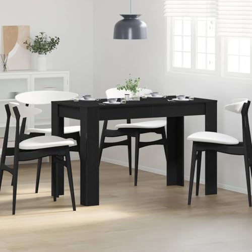 UJCHVHN Mesa de comedor de roble negro, 120 x 60 x 76 cm, mesas de madera de ingeniería para cocina y comedor