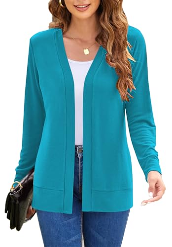 Image of Womens Casual Lightweight Long Sleeve Cardigan Flowy Soft Open Front Knit Cardigan Sweaters