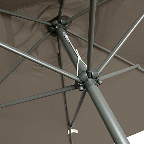 Parasol rectangular de aluminio marrón de 3x2m para terraza y jardín exterior de CLSDRZC 2