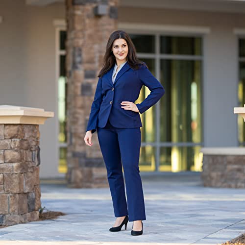 Marycrafts Women's 2 Buttons Business Blazer Pant Suit Set for Work3