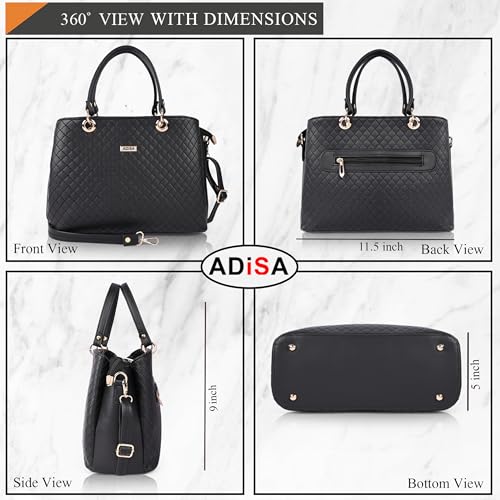 Image of ADISA quilted handbag shoulder bag for women and girls with detachable sling belt (AD4077)