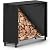 Gtongoko 4FT Firewood Rack Outdoor with Cover, Metal Heavy Duty Fire Wood Storage Log Racks for Firewood, Wood Pile Stacker Firewood Holder, Black