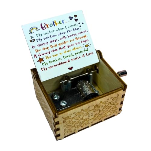 Image of Zesta Wooden Hand Cranked Collectable Engraved Music Box (to Brother)